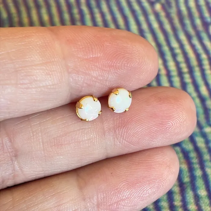 Earrings Vintage Paris Jewelry Opal Stud Earrings 14k Gold Vintage Earrings Vintage Paris Jewelry Opal Stud Earrings 14k Gold Vintage
