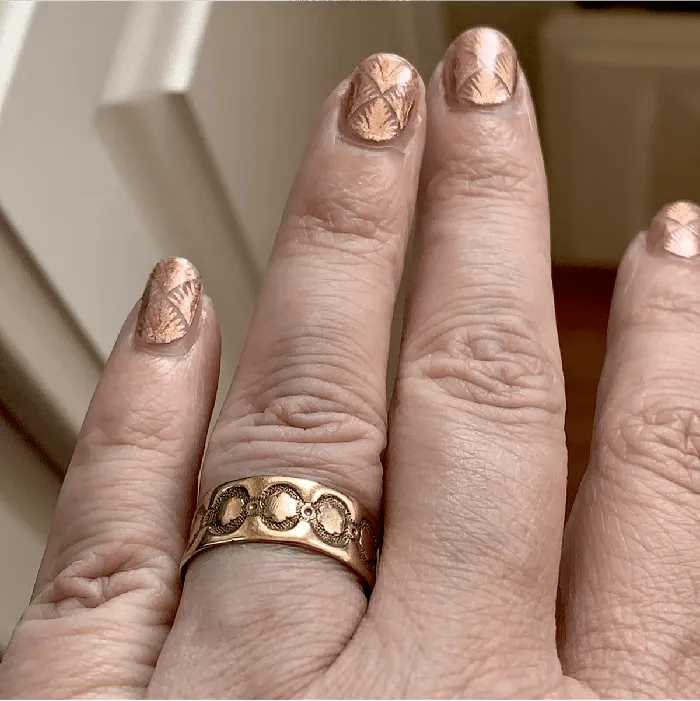 Love Vintage Paris Rings Flower Gold Cigar Band 10k Gold Antique