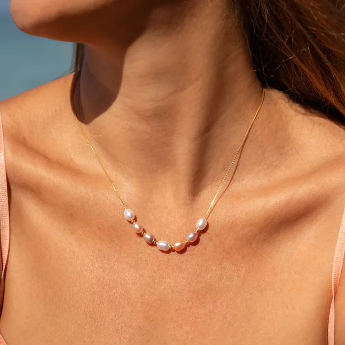 MishaHawaii Necklaces Edith Pink Multicolor Pearl Necklace MishaHawaii Necklaces Edith Pink Multicolor Pearl Necklace