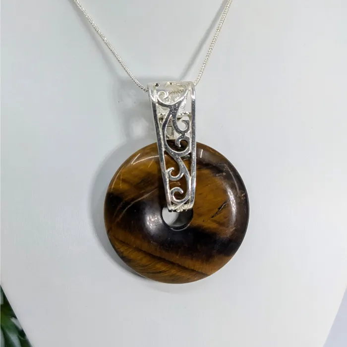 Necklaces Bliss Crystals Silver Plated Bale for Donut Pendant Swirly Style Donut not included LV6488