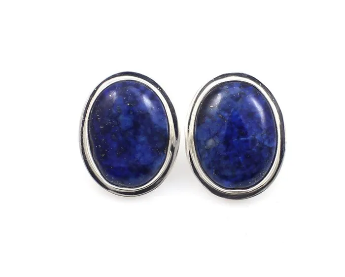 Pam Springall Lapis Oval Stud Earrings Earrings