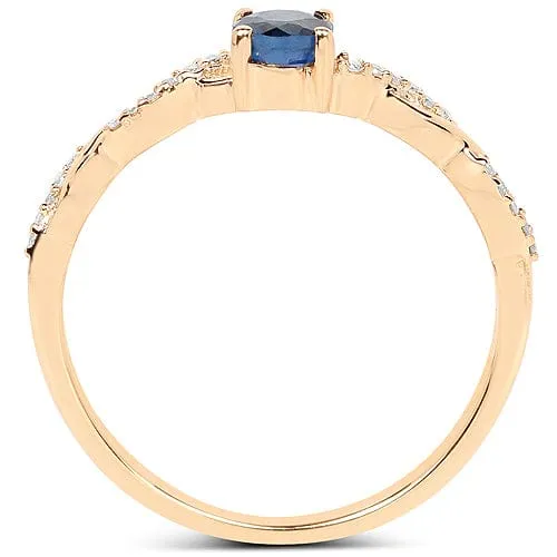 Quintessence Rings Sapphire or Emerald and Diamond Ring in 14K Gold