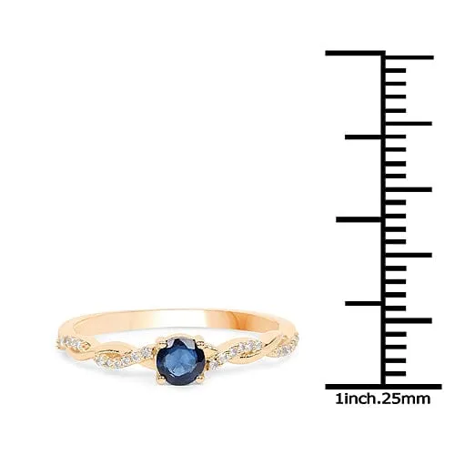 Quintessence Rings Sapphire or Emerald and Diamond Ring in 14K Gold