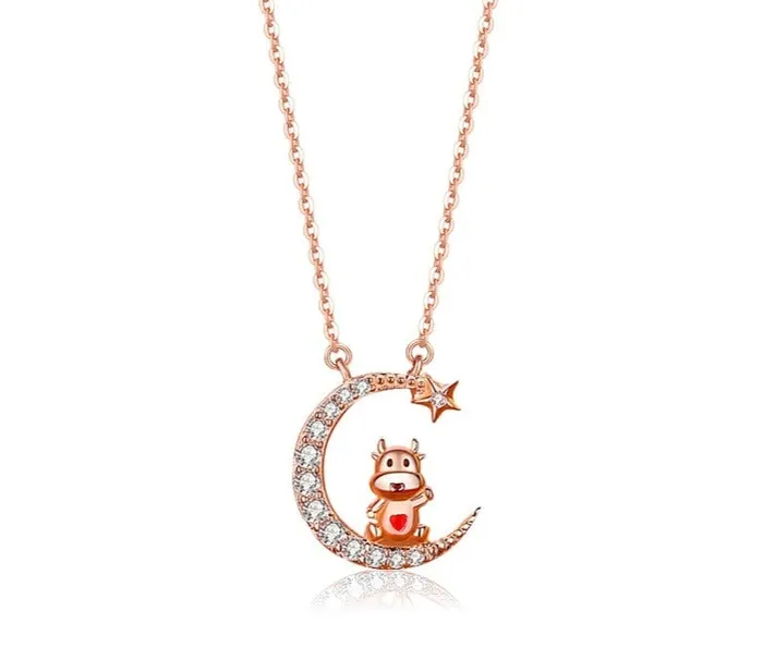 Rings Alibaba Zodiac Baby Animal NecklacesChinese Zodiac Cute Rose Gold Plated Sterling Silver