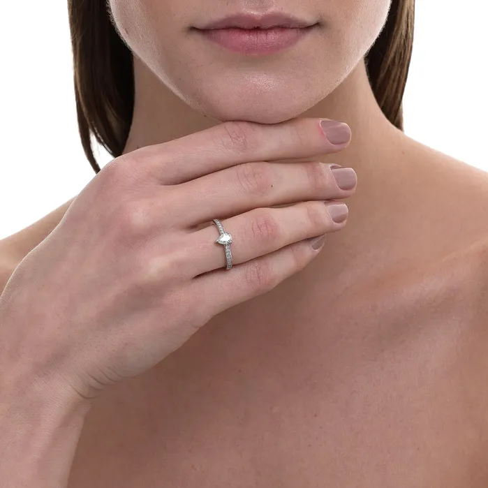Rings Jack Vartanian LINE DROP RING IN 18K WHITE GOLD WITH DIAMOND