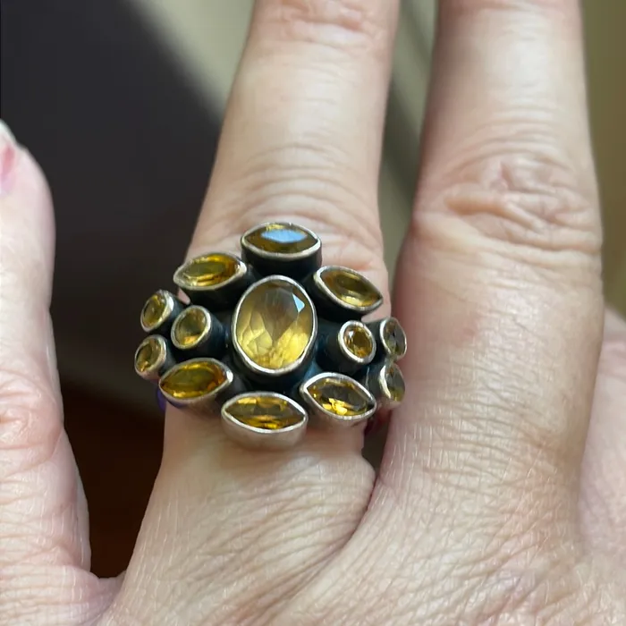 Rings Vintage Paris Jewelry Citrine Ring Sterling Silver Vintage