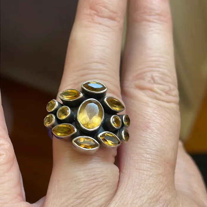 Rings Vintage Paris Jewelry Citrine Ring Sterling Silver Vintage Rings Vintage Paris Jewelry Citrine Ring Sterling Silver Vintage