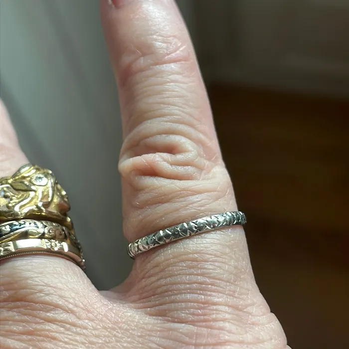 Rings Vintage Paris Jewelry Orange Blossom Band 18k White Gold Antique Rings Vintage Paris Jewelry Orange Blossom Band 18k White Gold Antique