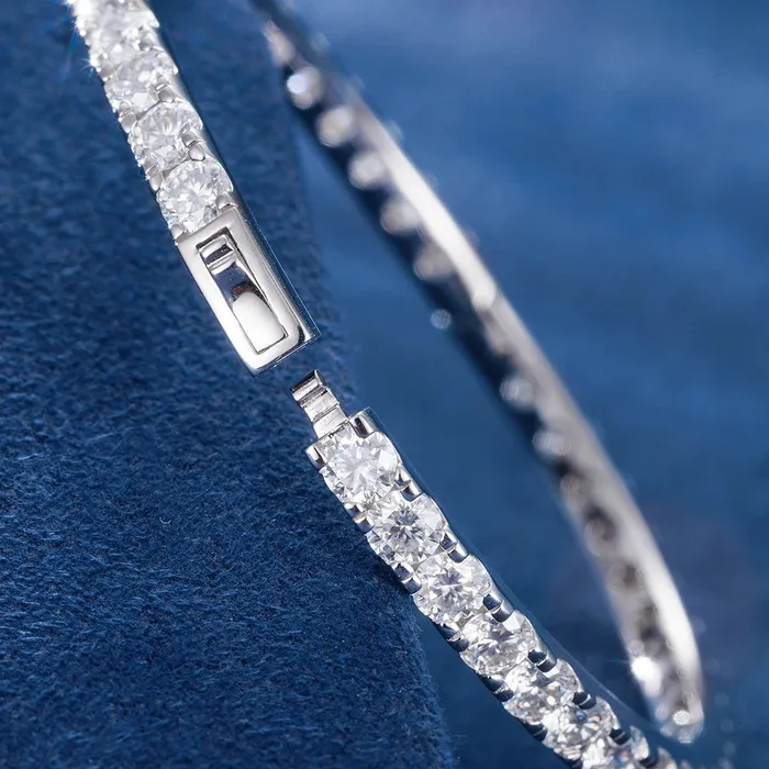 S925 Silver Moissanite 4mm Bangle Bracelet icezeusshop Bracelets