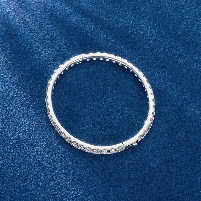 S925 Silver Moissanite 4mm Bangle Bracelet icezeusshop Bracelets