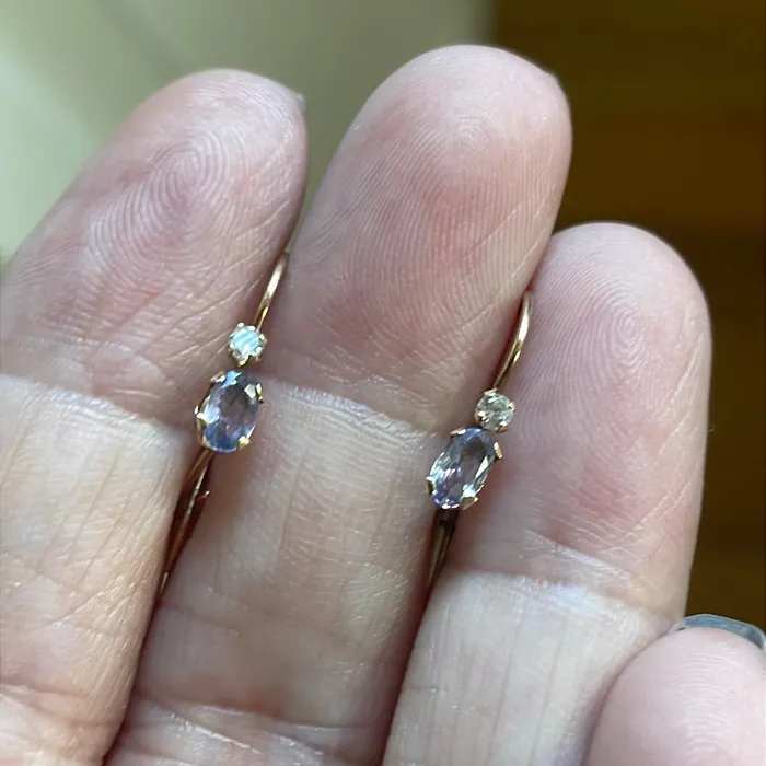 Vintage Paris Jewelry Earrings Tanzanite Earrings White Topaz 10k Gold Vintage Vintage Paris Jewelry Earrings Tanzanite Earrings White Topaz 10k Gold Vintage