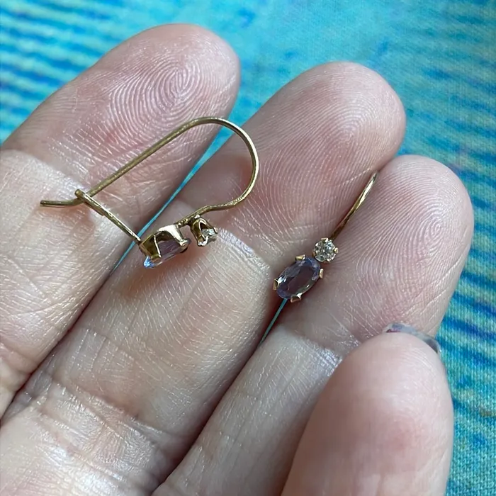 Vintage Paris Jewelry Earrings Tanzanite Earrings White Topaz 10k Gold Vintage Vintage Paris Jewelry Earrings Tanzanite Earrings White Topaz 10k Gold Vintage
