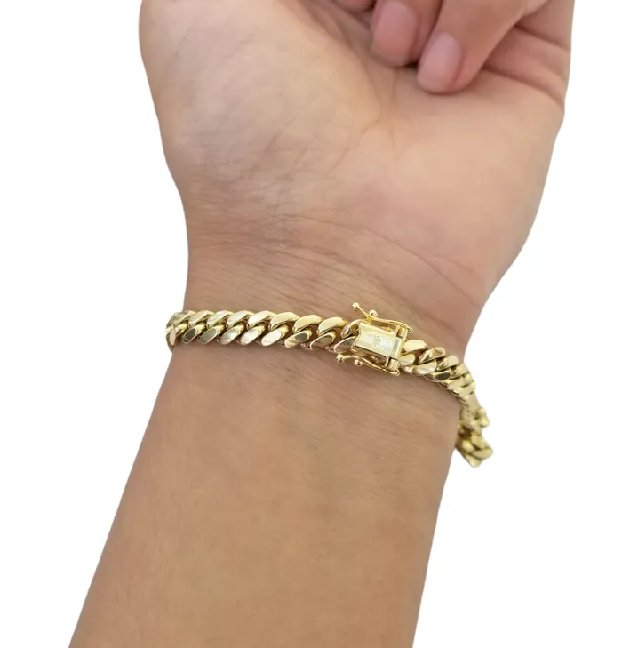 10k Solid Yellow Miami Cuban Link Bracelet 6mm 9 Inch Real 10Kt globalwatches10 Bracelets