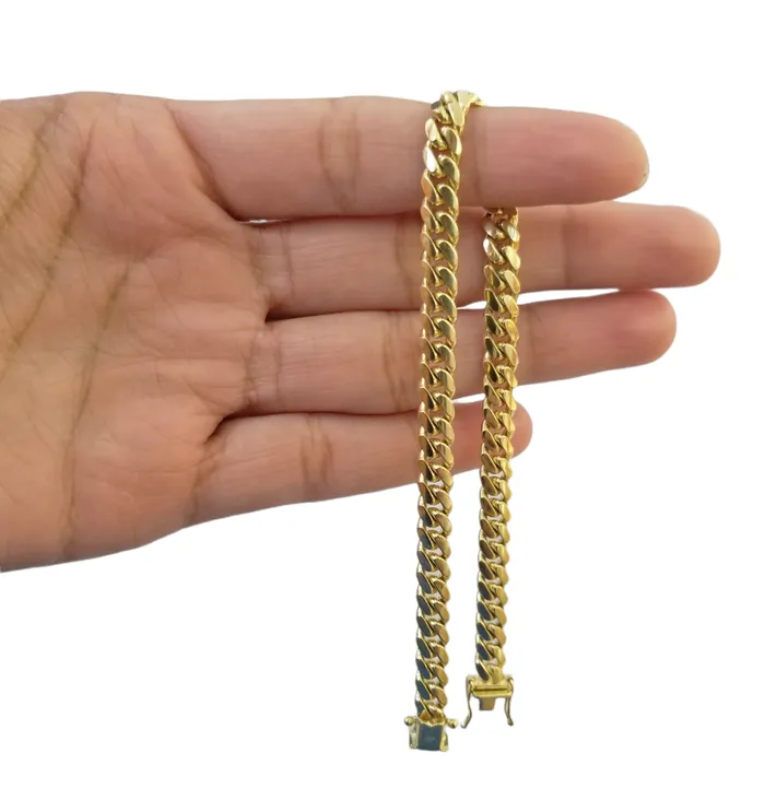 10k Solid Yellow Miami Cuban Link Bracelet 6mm 9 Inch Real 10Kt globalwatches10 Bracelets