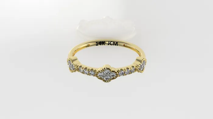 14K Gold Ring with 18 DIAMONDS Cut Split Stt Prong and Bezel Jcm 21 jewelry Rings