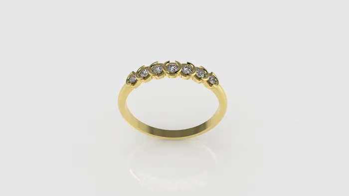 14K Gold Ring with 7 Diamonds STT Bezel Jcm 21 jewelry Rings