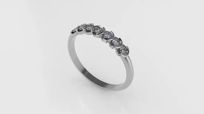 14K Gold Ring with 7 Diamonds STT Bezel Jcm 21 jewelry Rings