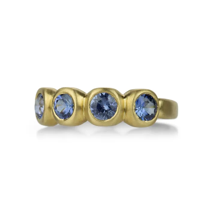 18k Cornflower Blue Sapphire Porch Skimmer Band Marian Maurer Rings