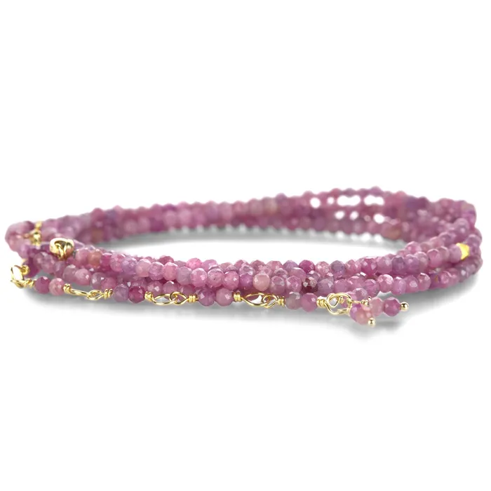 18k Pink Ruby Wrap Bracelet 34 Anne Sportun Bracelets