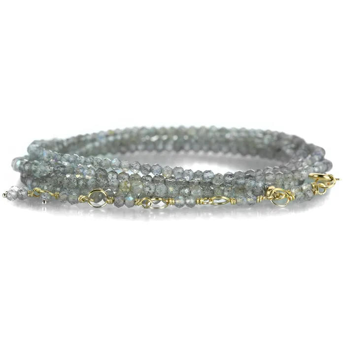 18k Yellow Gold Labradorite Wrap Bracelet 34 Anne Sportun Bracelets
