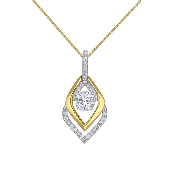 18kt White and Yellow Gold 052cttw Canadian Diamond Pulse Pendant Independent Jewellers Necklaces 18kt White and Yellow Gold 052cttw Canadian Diamond Pulse Pendant Independent Jewellers Necklaces