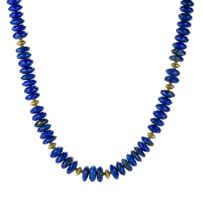 Barbara Heinrich Necklaces Faceted Lapis Rondelle Necklace
