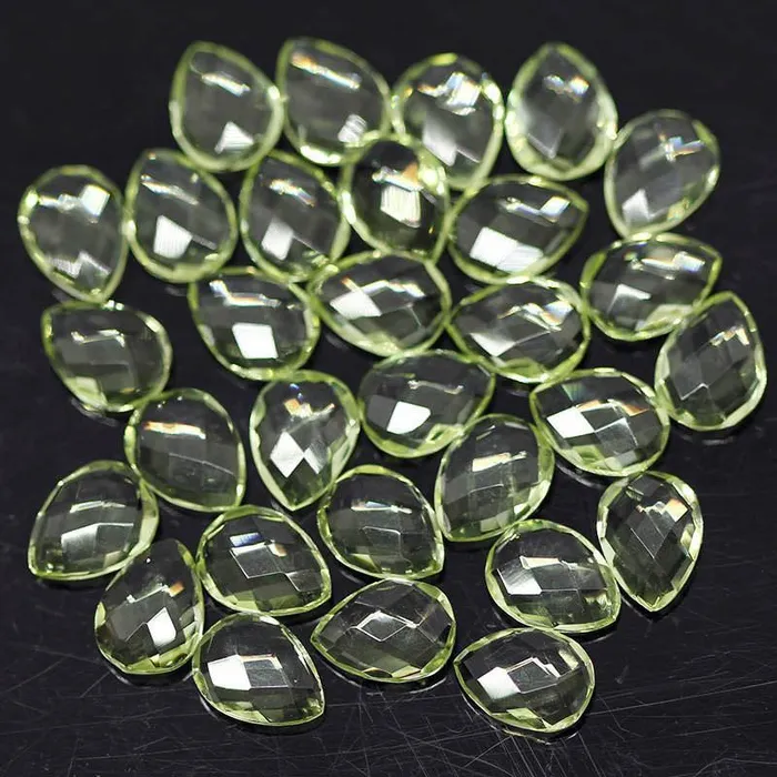 Beads Supplies USA Earrings Green Amethyst Quartz Faceted Pear Drop Briolette Matching Beads 6pc 12x10mm Beads Supplies USA Earrings Green Amethyst Quartz Faceted Pear Drop Briolette Matching Beads 6pc 12x10mm