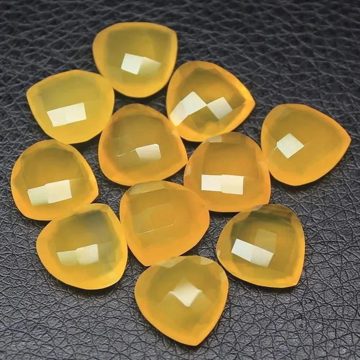 Beads Supplies USA Yellow Lemon Chalcedony Faceted Heart Drop Loose Briolette Beads 6pc 14mm Earrings Beads Supplies USA Yellow Lemon Chalcedony Faceted Heart Drop Loose Briolette Beads 6pc 14mm Earrings
