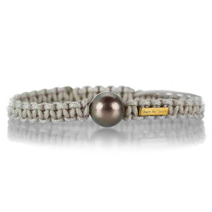 Bracelets Gellner Sand Macrame Bracelet with 1 Tahitian Pearl