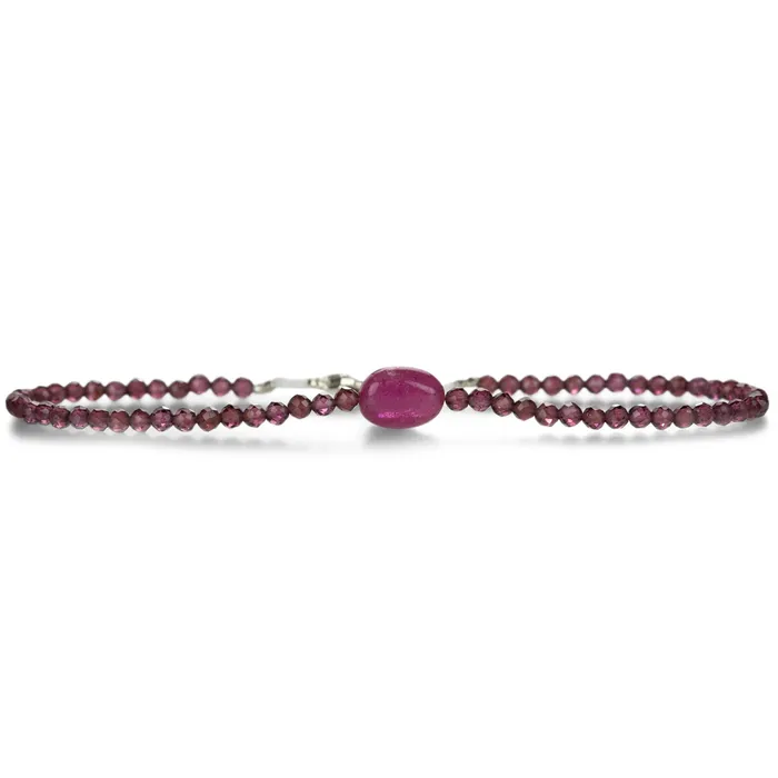 Bracelets Margaret Solow Faceted Garnet and Ruby Bracelet