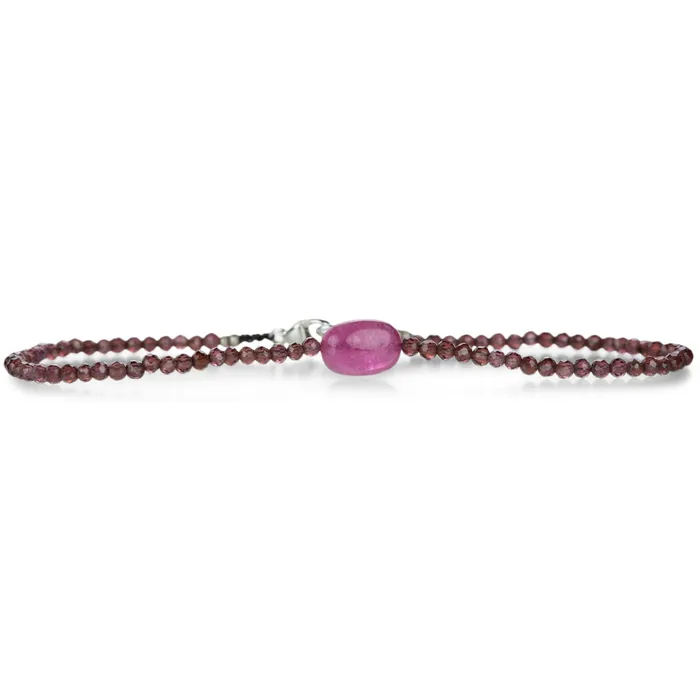 Bracelets Margaret Solow Garnet Ruby Beaded Bracelet