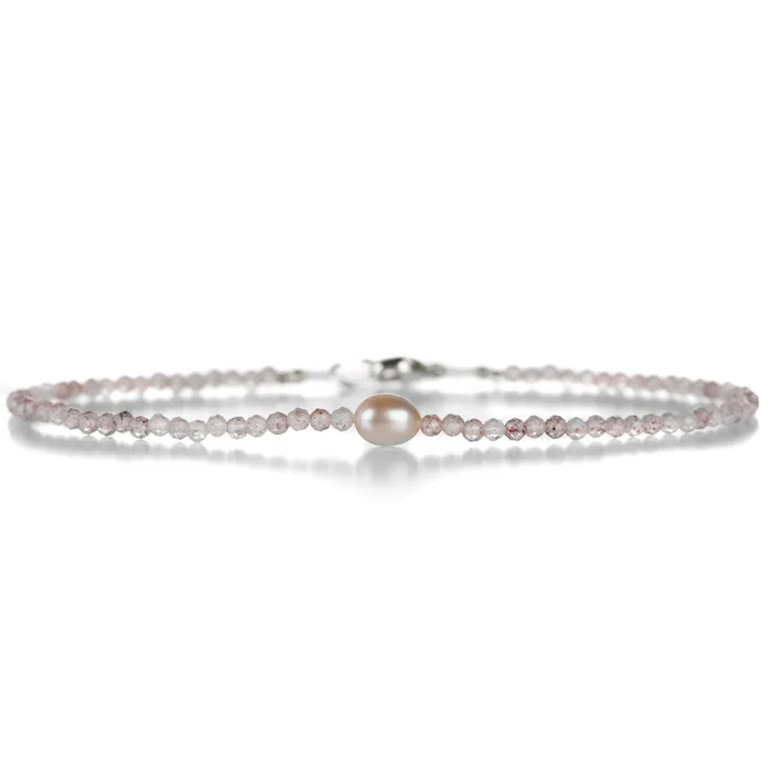 Bracelets Margaret Solow Strawberry Quartz and Pearl Bracelet
