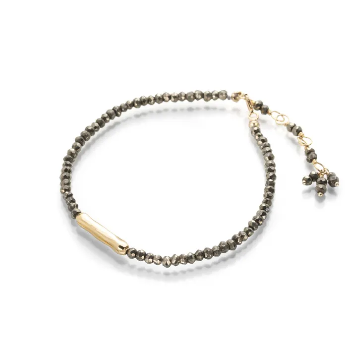 Bracelets Pyrite Bead Bracelet Anne Sportun