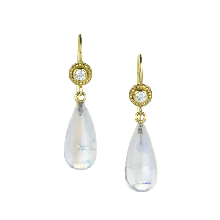 Earrings Barbara Heinrich 18k Blue Moonstone Drop Earrings