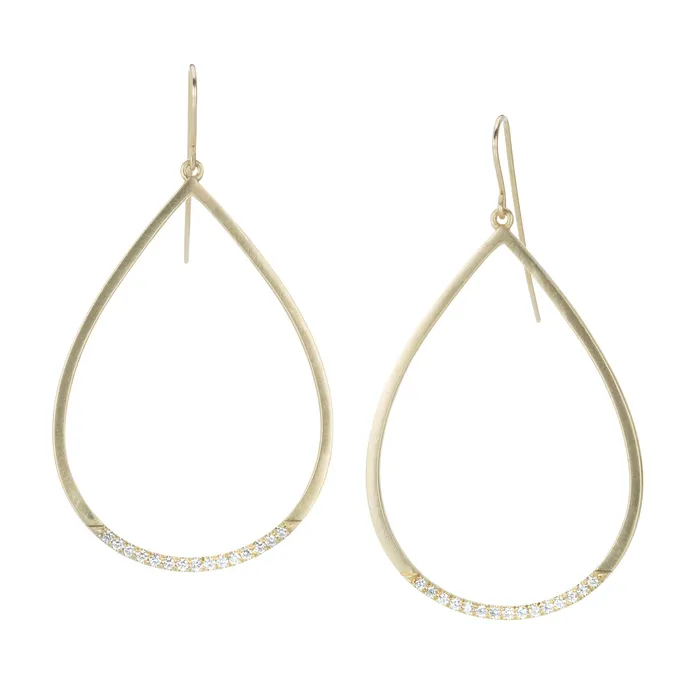 Earrings Large Diamond Dipped Teardrop Earrings Nicole Landaw