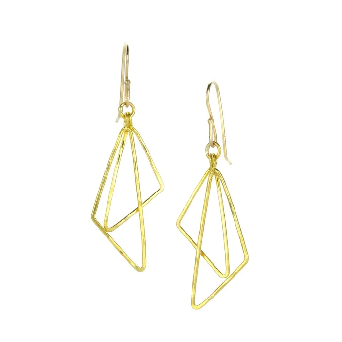 Earrings Rosanne Pugliese Double Triangle Drop Earrings