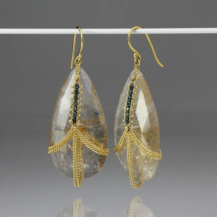Earrings Rutilated Quartz Draped earring Amali