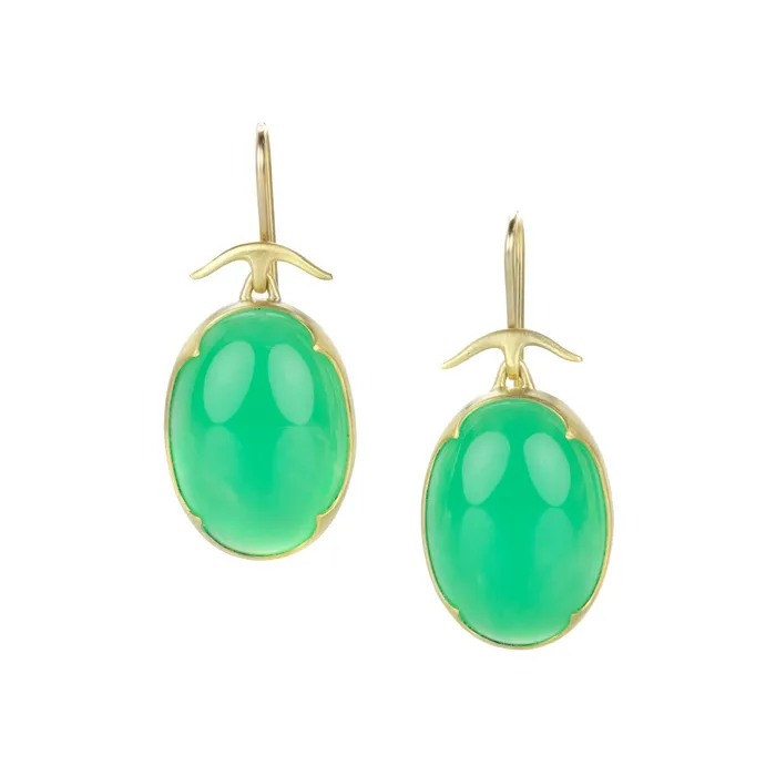 Gabriella Kiss Fine Chrysoprase Drop Earrings Earrings