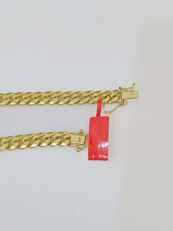 Globalwatches10 Necklaces 10k Yellow Gold 8mm Miami Cuban Link Chain Necklace 2028 Inches Real