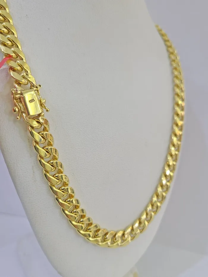 Globalwatches10 Necklaces 10k Yellow Gold 8mm Miami Cuban Link Chain Necklace 2028 Inches Real