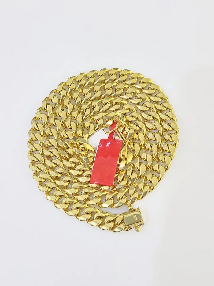 Globalwatches10 Necklaces 10k Yellow Gold 8mm Miami Cuban Link Chain Necklace 2028 Inches Real