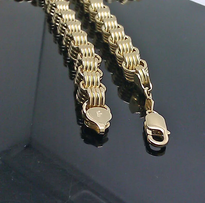Globalwatches10 Necklaces Real 10k Gold Byzantine Chain Necklace 8 mm 20
