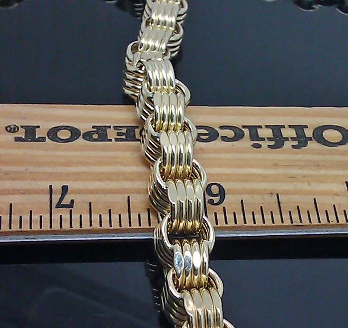 Globalwatches10 Necklaces Real 10k Gold Byzantine Chain Necklace 8 mm 20