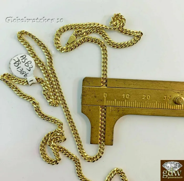 Gold and Diamond Necklaces 10k Gold Round Dollar Sign Pendant with Miami Cuban Chain in various Length Real