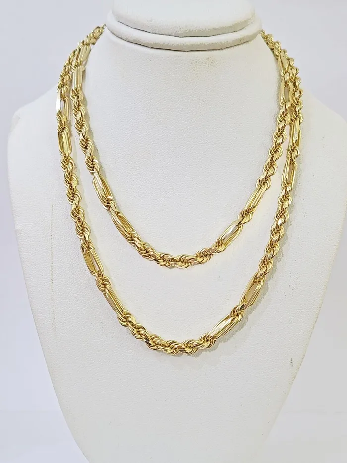 Gold and Diamond Necklaces 10k Solid Yellow Gold Milano Rope chain 4mm 26Inches Genuine Necklace Gold and Diamond Necklaces 10k Solid Yellow Gold Milano Rope chain 4mm 26Inches Genuine Necklace