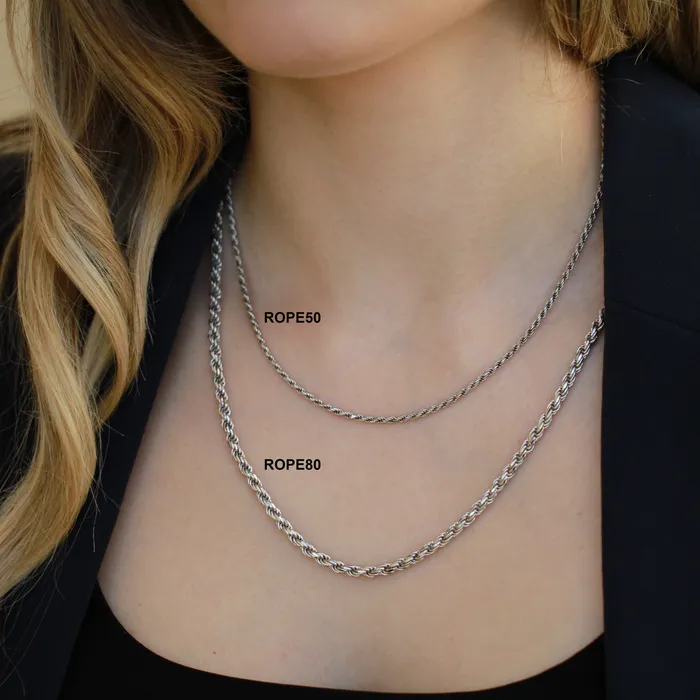 Independent Jewellers Necklaces Sterling Silver Solid Rope50 Chain in 18 Inches Independent Jewellers Necklaces Sterling Silver Solid Rope50 Chain in 18 Inches