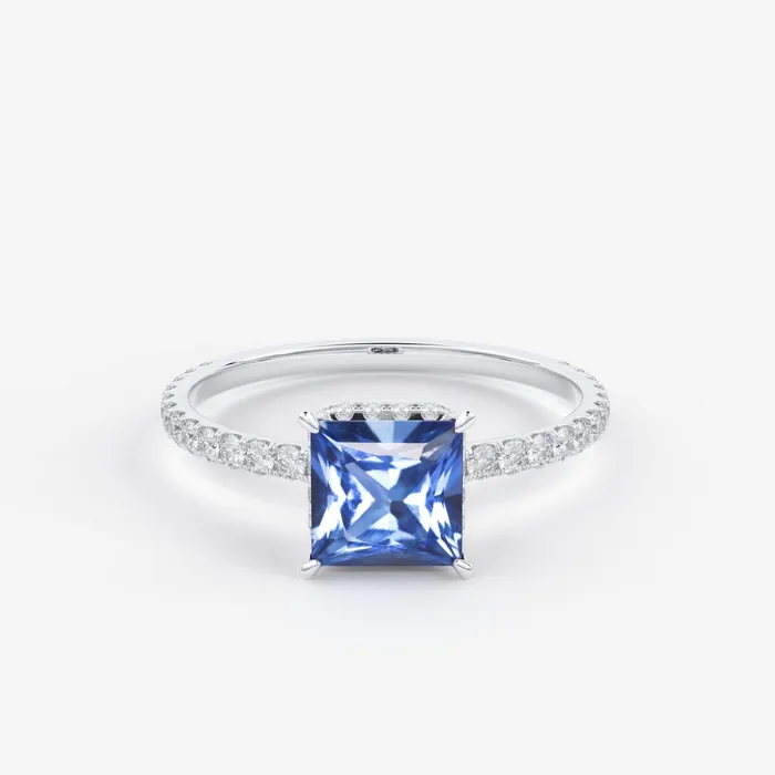 Jalvi Co 1268 Carat Princess Cut Blue Sapphire Luxury Ring Unique White Gold Sapphire Ring Engagement Ring Sapphire Diamond Cocktail Ring Rings Jalvi Co 1268 Carat Princess Cut Blue Sapphire Luxury Ring Unique White Gold Sapphire Ring Engagement Ring Sapphire Diamond Cocktail Ring Rings