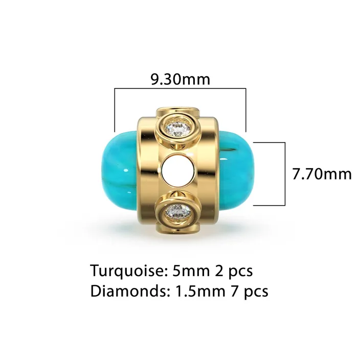 Jalvi Co Gold Micro Bezel Turquoise Spacer Beads Ethiopian Opal DIY Jewelry Making European Charms Beaded Bracelet Gemstone Bead Size 9mm Hole 2mm Bracelets Jalvi Co Gold Micro Bezel Turquoise Spacer Beads Ethiopian Opal DIY Jewelry Making European Charms Beaded Bracelet Gemstone Bead Size 9mm Hole 2mm Bracelets