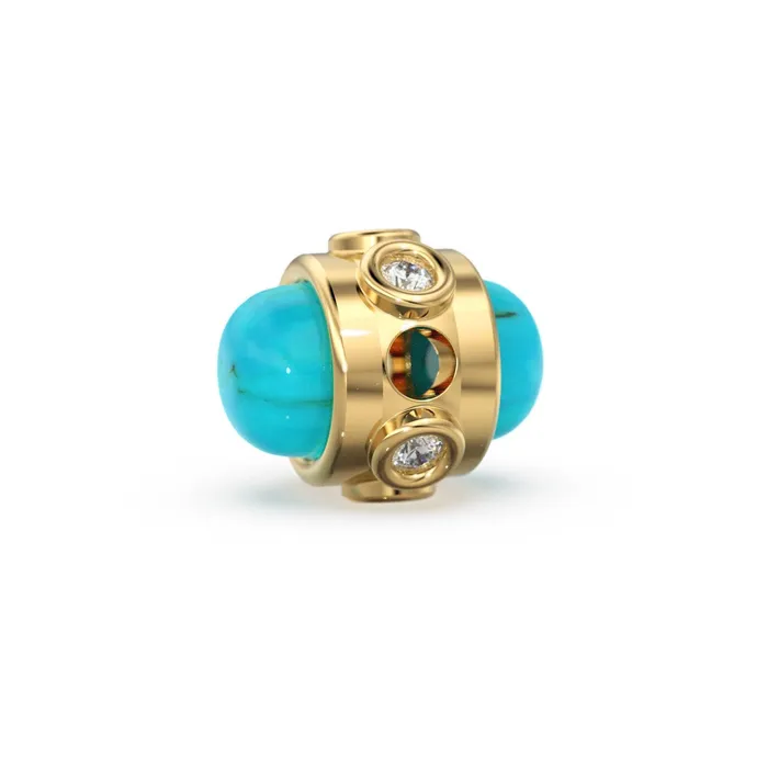 Jalvi Co Gold Micro Bezel Turquoise Spacer Beads Ethiopian Opal DIY Jewelry Making European Charms Beaded Bracelet Gemstone Bead Size 9mm Hole 2mm Bracelets Jalvi Co Gold Micro Bezel Turquoise Spacer Beads Ethiopian Opal DIY Jewelry Making European Charms Beaded Bracelet Gemstone Bead Size 9mm Hole 2mm Bracelets