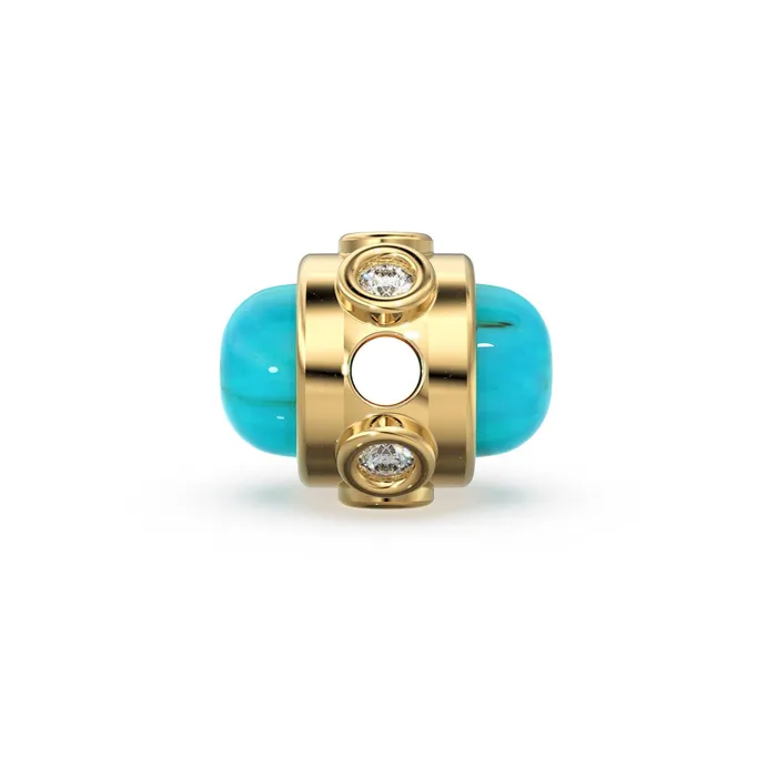 Jalvi Co Gold Micro Bezel Turquoise Spacer Beads Ethiopian Opal DIY Jewelry Making European Charms Beaded Bracelet Gemstone Bead Size 9mm Hole 2mm Bracelets Jalvi Co Gold Micro Bezel Turquoise Spacer Beads Ethiopian Opal DIY Jewelry Making European Charms Beaded Bracelet Gemstone Bead Size 9mm Hole 2mm Bracelets